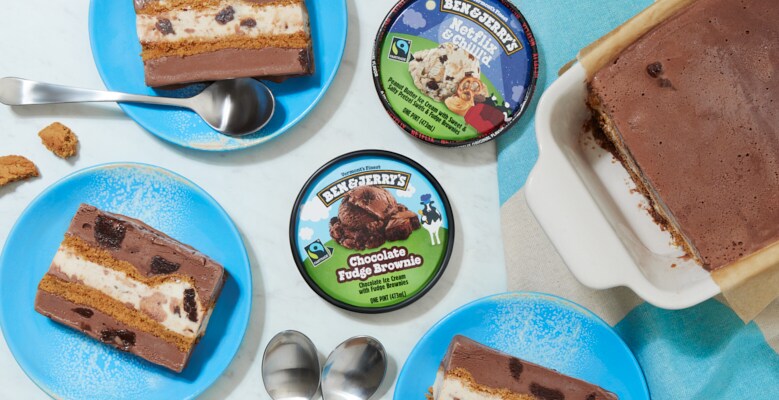 Chocolate Fudge Brownie Ice Cream Slices